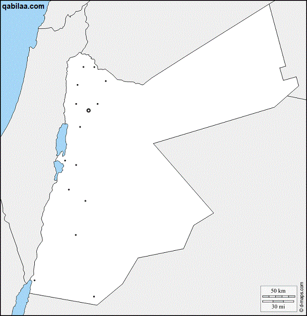 خريطة الأردن بالمدن كاملة صماء