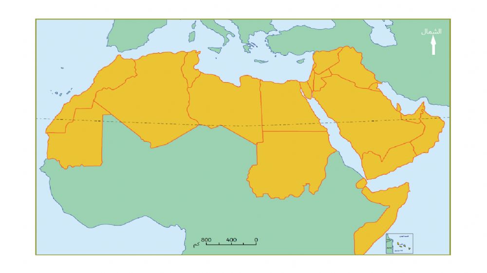 خريطة الدول العربية بالمدن كاملة صماء