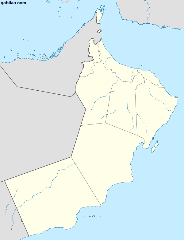 خريطة سلطنة عمان بالمدن كاملة صماء وحدودها