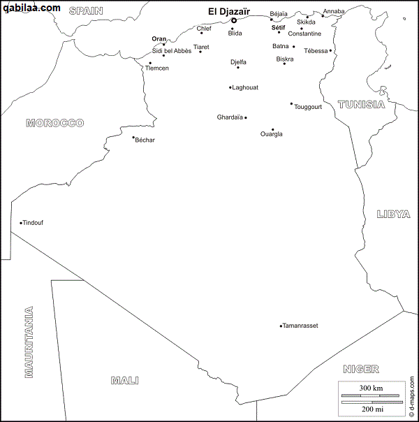 خريطة الجزائر بالمدن كاملة صماء