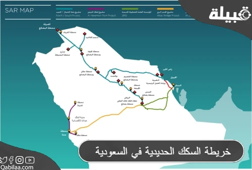 خريطة السكك الحديدية في السعودية