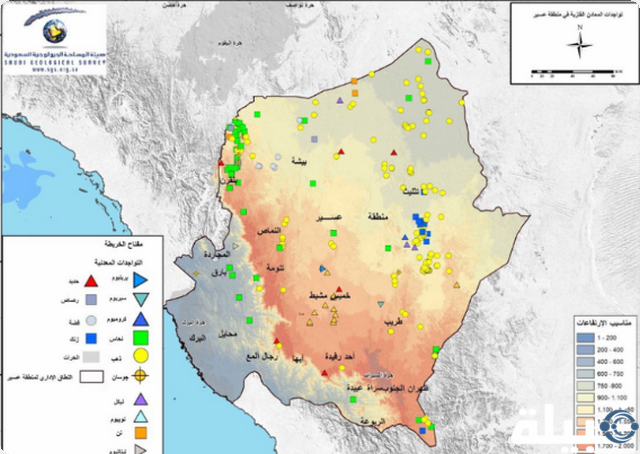 خريطة مواقع الذهب في السعودية